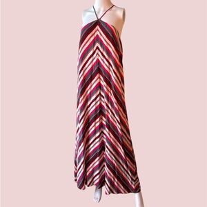 Loft multicolor Chevron Striped Maxi Dress Size Small
